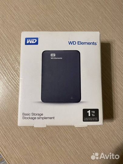 Внешний жёсткий диск HDD WD Elements Portable 1TB