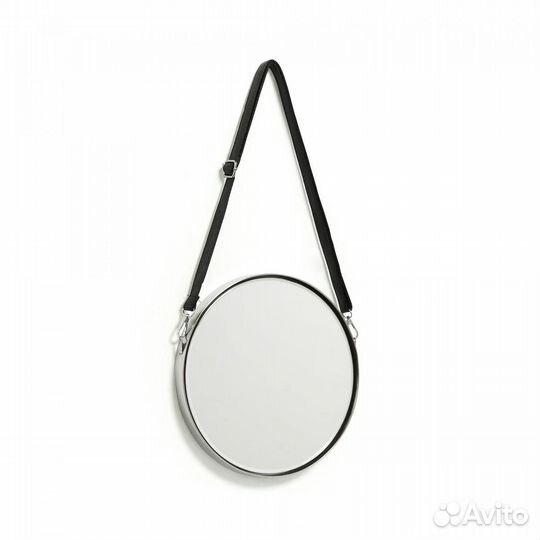 Круглое зеркало на ремне Elne в раме 30x30 см