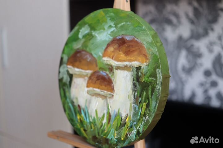 Картина маслом на холсте грибы