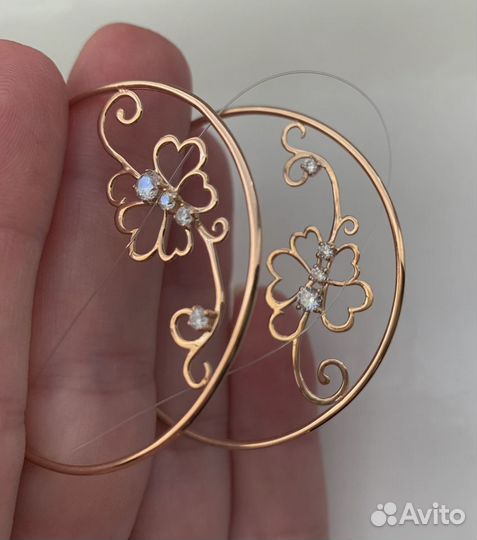 Золотые серьги конго