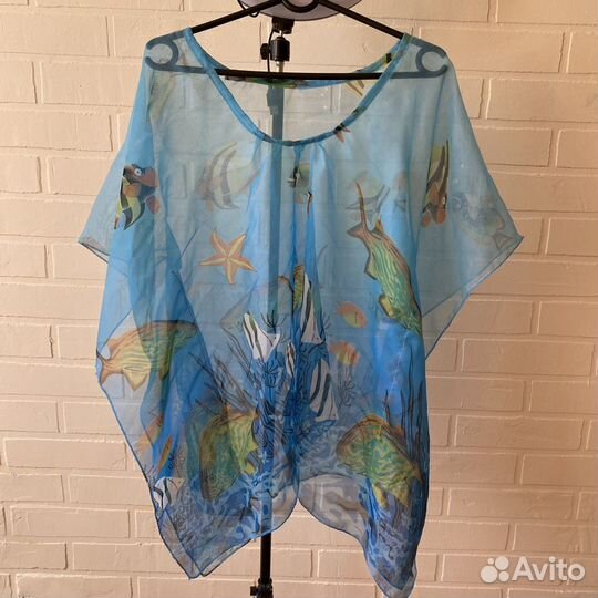 Пляжная футболка накидка