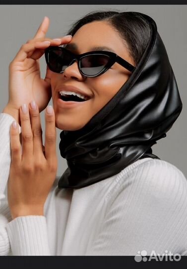 Платок, косынка кожаная зимняя