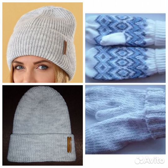 Шляпа кожаная, шапка, шарфы, варежки