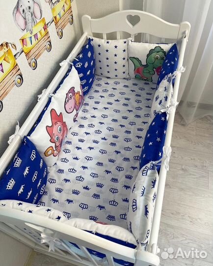 Бортики в кроватку новые для мальчика