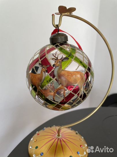 Елочная игрушка Шар с оленями