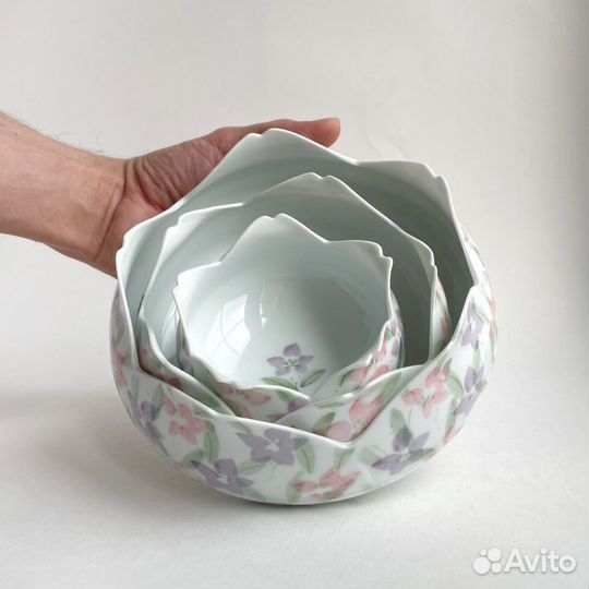 Набор мисок салатниц фарфор Arita винтаж Япония