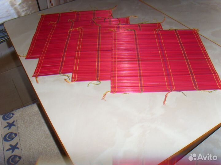 Коврики столовые из натурального бамбука 6 шт