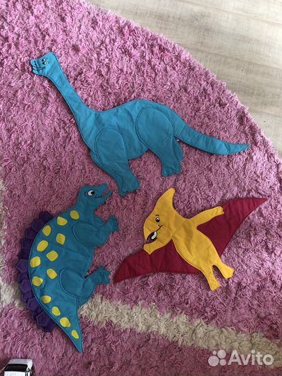 Динозавры тканевые украшение в детскую