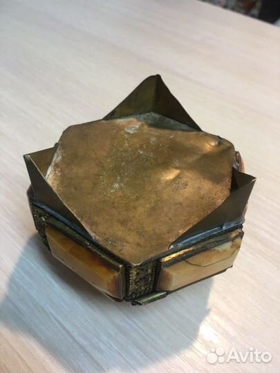Шкатулка латунь, кость
