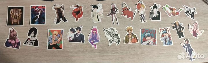 Аниме наклейки человек-бензопила (chainsaw man)