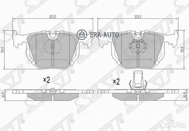 SAT ST-34216761248 Колодки тормозные зад BMW X5 53