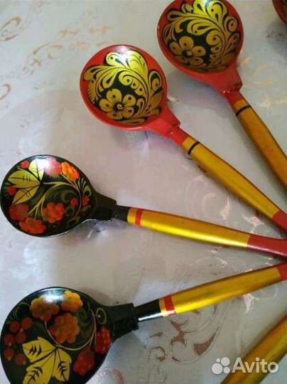 Ложки деревянные хохлома времён СССР
