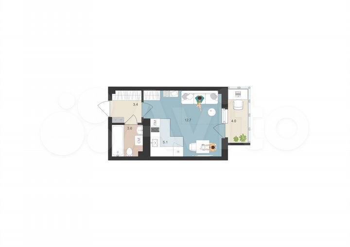 Квартира-студия, 26 м², 5/16 эт.