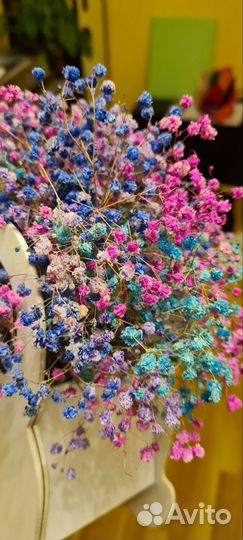 Подарочный сухоцвет фигурка кошка