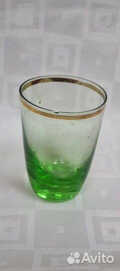 Стопки СССР. 3 шт. Цветное зелёное стекло