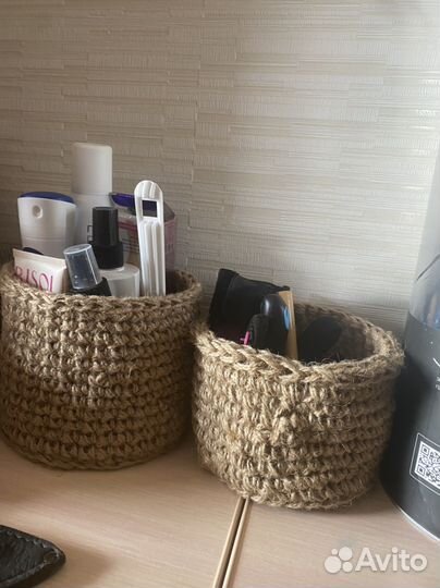Вязанные корзинки