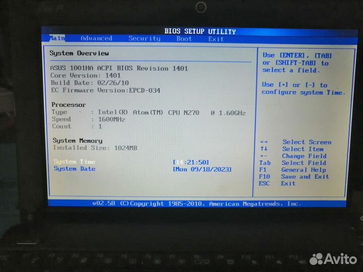 Нетбук asus eee pc 1001HA