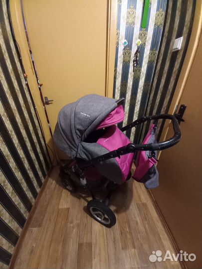 Детская коляска Riko brano 3 в 1 (Серый/розовый)