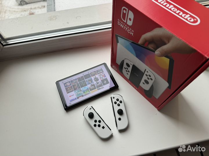 Новая Nintendo Switch Oled White Чип+256+Игры