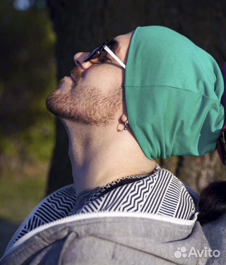 Модная летняя удобная шапочка зеленого цвета №13