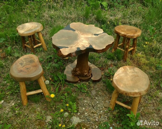 Набор авторской мебели из дерева, сундук