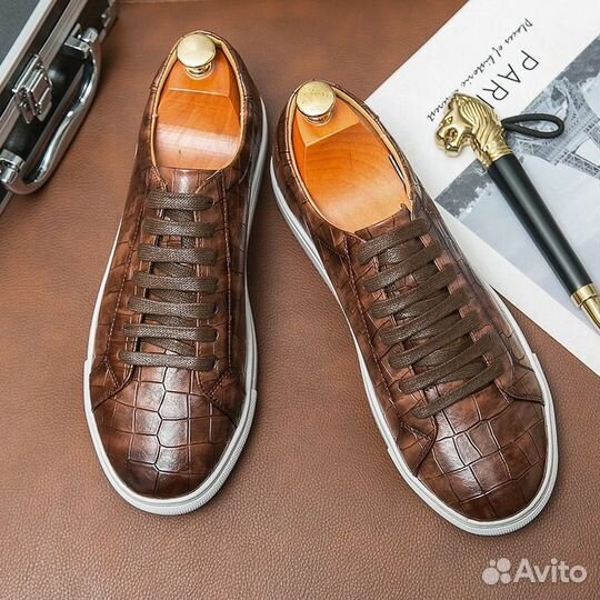 Мужские кожаные кеды