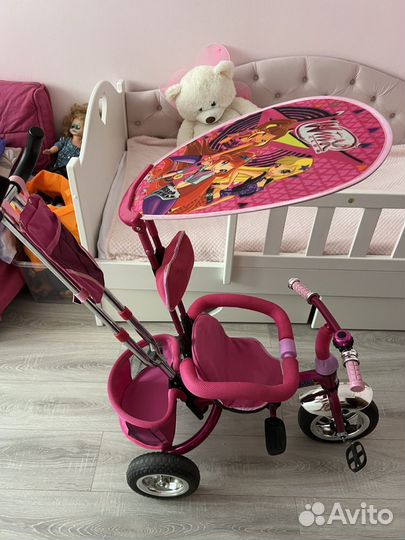 Детский велосипед трехколесный с ручкой