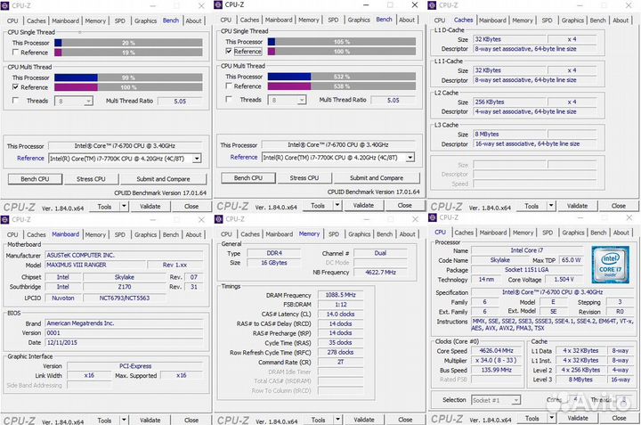 Сборка Intel I7-6700 + asus ROG Ranger viii Z170