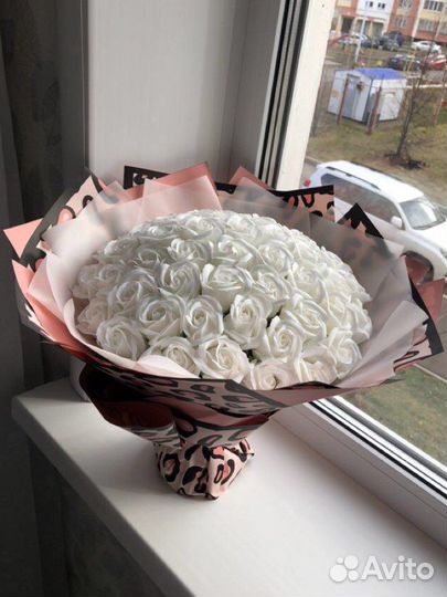 Розы из мыла букет роз