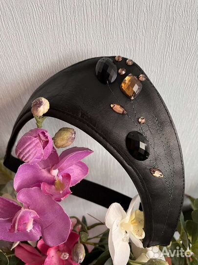 Кокошник из натуральной кожи 