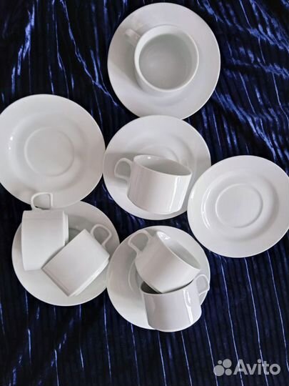 Чайные пары для кофе белая посуда