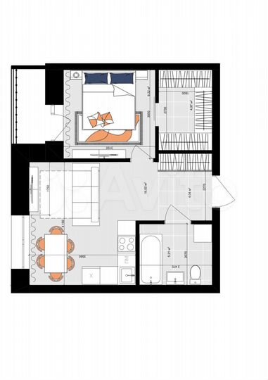 1-к. квартира, 42,3 м², 4/19 эт.
