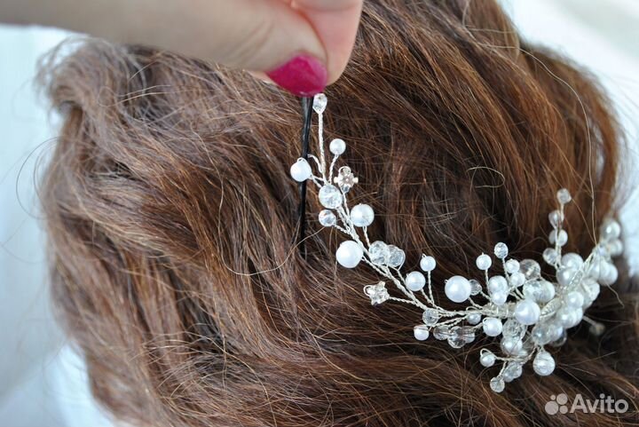 Свадебное украшение для волос. Прическа невесты