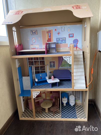 Кукольный домик для барби с мебелью