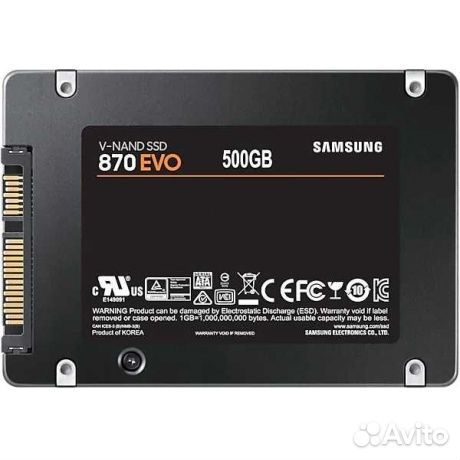 Накопитель SSD Samsung 870 EVO 500Gb (MZ-77E500BW)