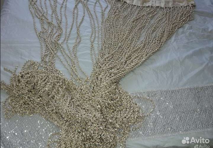 Штора кисея золотистая