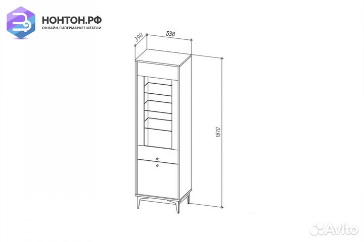 Шкаф-сервант Brass шкс-1 каштан арвадона / синий
