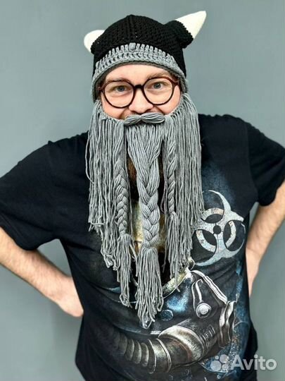Шапка прикол борода викинга 4 цвета