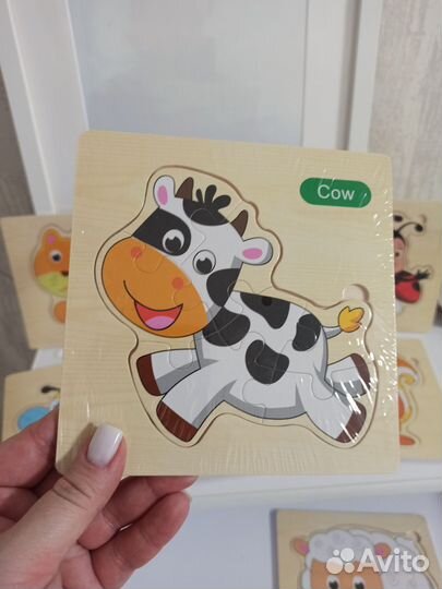 Пазлы детские новые деревянные