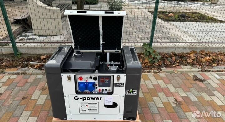 Дизельный генератор 10 kW G-power однофазный 11000