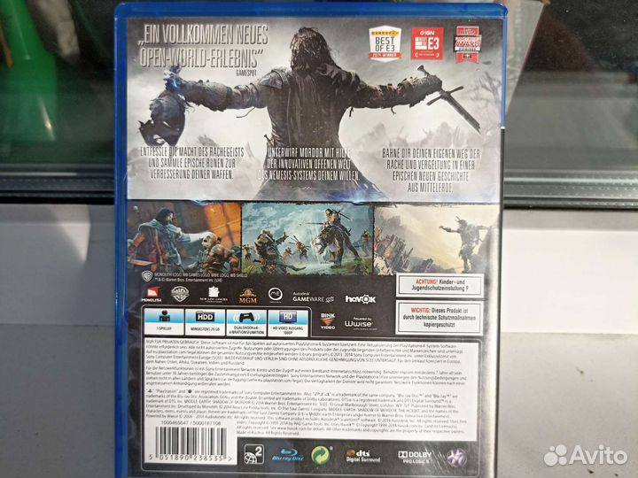 Mordors schatten Средиземье Тени Мордора PS4