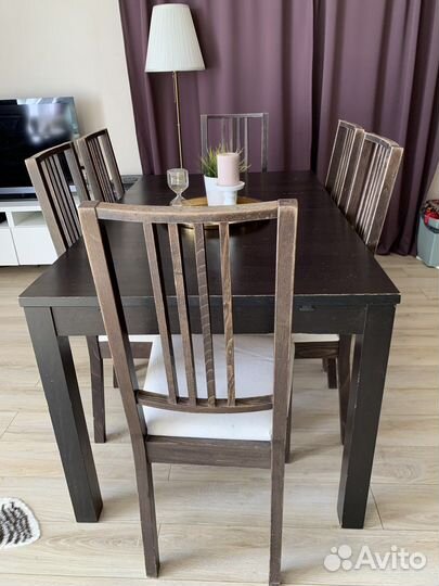 Стол обеденный раздвижной Бьюрста от икеа