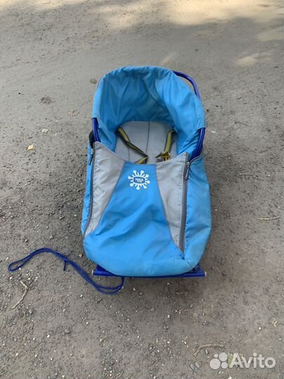 Детские санки коляска с чехлом