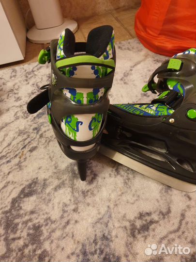 Коньки ледовые раздвижные с сумкой