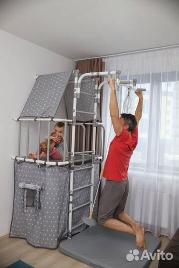 Двухуровневый игровой комплекс Индиго Pastel