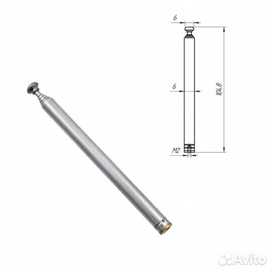 Телескопическая антенна AST-3 D6mm S6 100-480mm