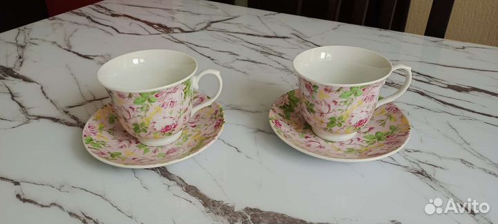 Чайная пара тончайший фарфор