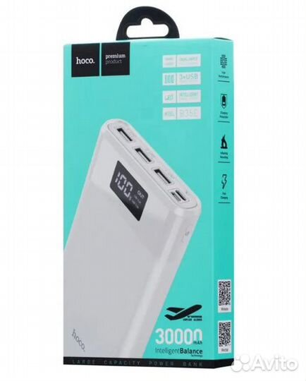 Аккумулятор power bank Hoco B35E 30000mAh Белый