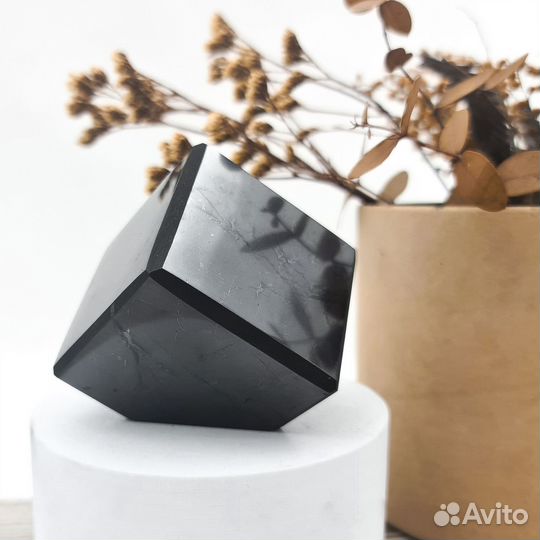 Куб со скошенным краем шунгит 5 см