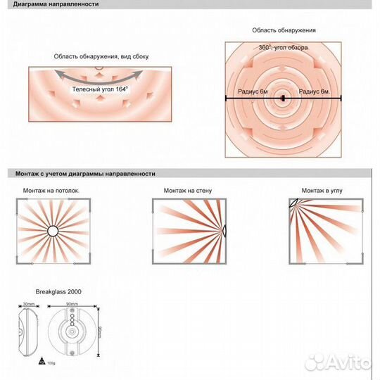 Датчик разбития стекла Breakglass 2000